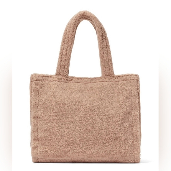 New Victoria's Secret Plush Fleece Tote Tan Brown Sherpa Brand - Picture 3 of 4
